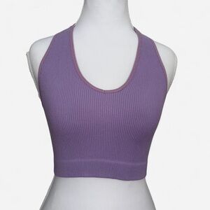 Lavender Ribbed Women's Crop Top